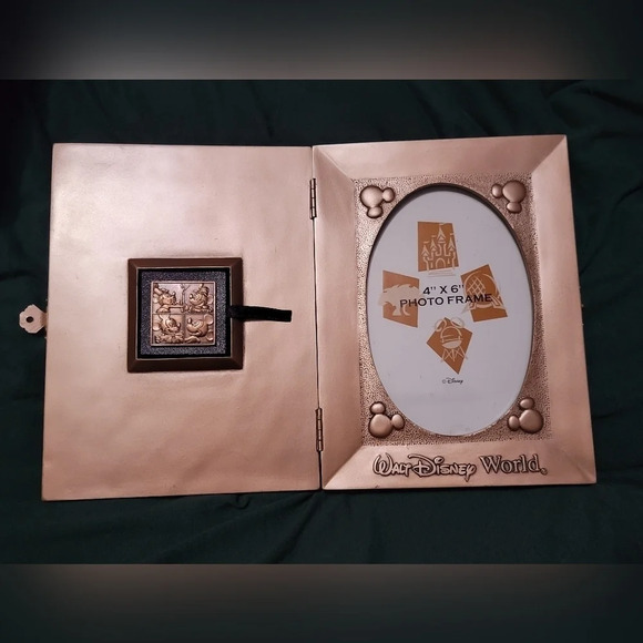 "Mickey Through The Years" Copper Book Style Picture Frame w/ pin, 4x6, EUC! - Picture 7 of 8